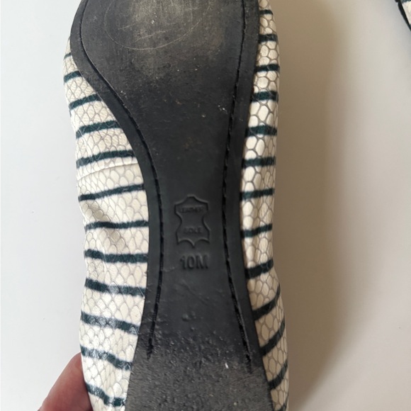 Caroline 2 Snake-Print Ballet Flat, Navy/Ivory size 10 Medium - Picture 9 of 13